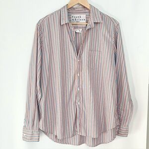 Frank & Eileen Eileen Striped Button Down Shirt Cotton Italy Size L